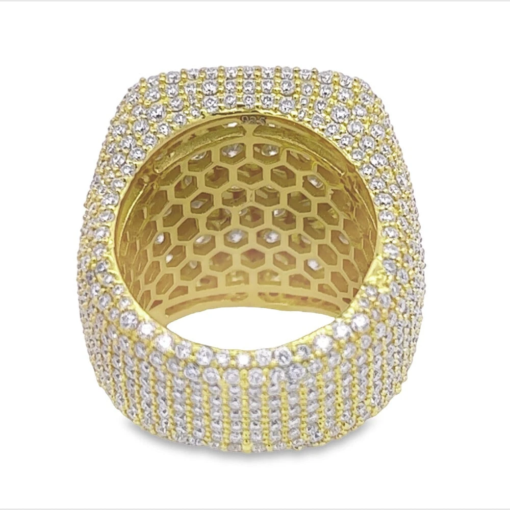 Large Cushion Iced Out VVS Moissanite Ring .925 Sterling Silver 6 Large Cushion Iced Out VVS Moissanite Ring .925 Sterling Silver - Image 6