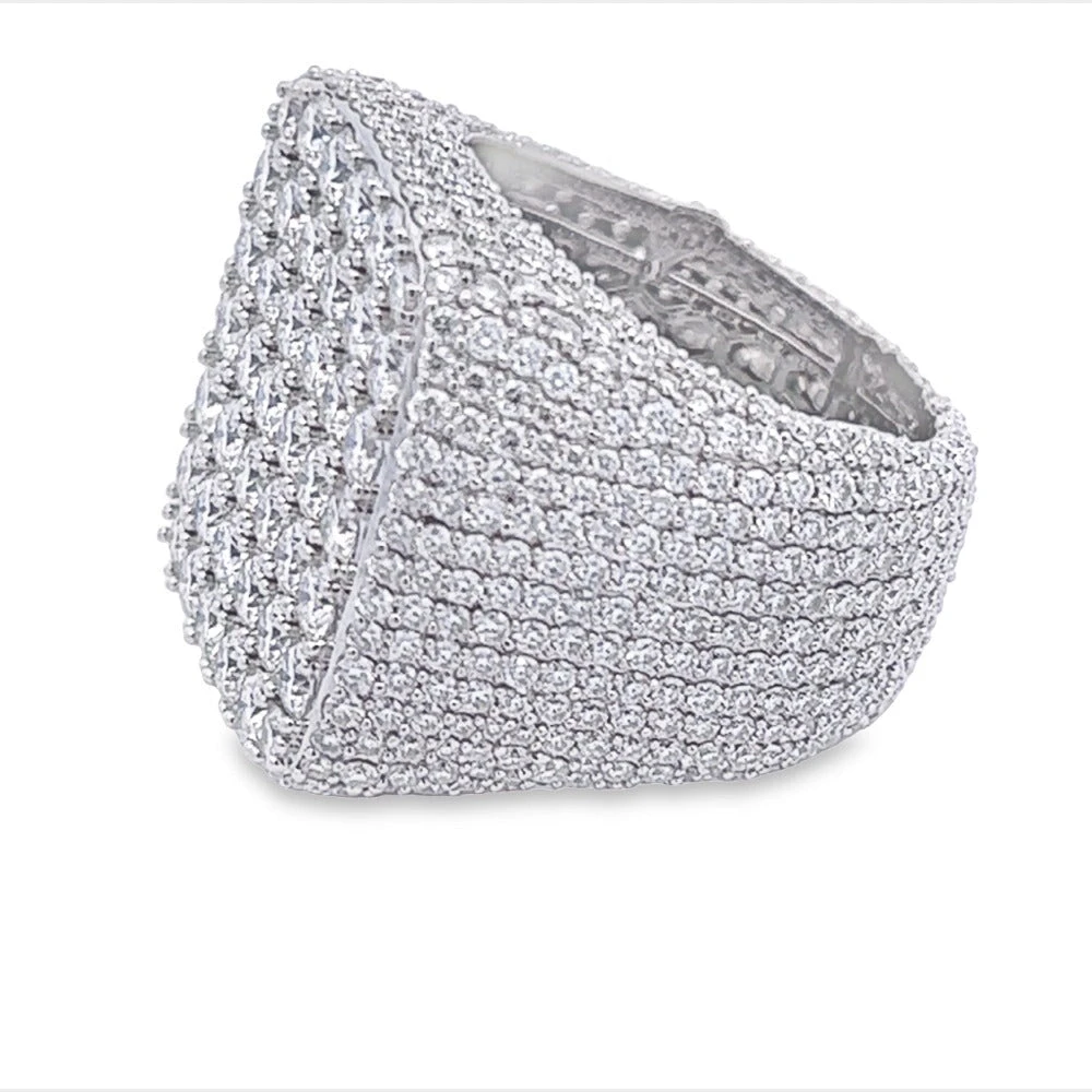 Large Cushion Iced Out VVS Moissanite Ring .925 Sterling Silver 4 Large Cushion Iced Out VVS Moissanite Ring .925 Sterling Silver - Image 4