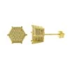 Lemonade 3D Pentagon Iced Out CZ Earrings