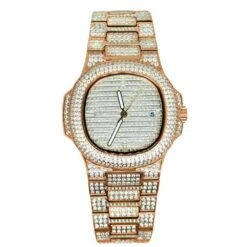 Modern CZ Stainless Steel Watch In Rose Gold -Jewelry Sales Store modern cz stainless steel watch in rose gold hiphopbling 678443