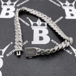 Moissanite 2 Row Cuban Link Iced Out Bracelet 9MM .925 Sterling Silver -Jewelry Sales Store moissanite 2 row cuban link iced out bracelet 9mm 925 sterling silver hiphopbling 102981