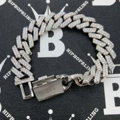 Moissanite Sharp Cuban Link Bracelet 15MM .925 Silver -Jewelry Sales Store moissanite sharp cuban link bracelet 15mm 925 silver hiphopbling 123370