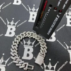 Moissanite Sharp Cuban Link Bracelet 15MM .925 Silver