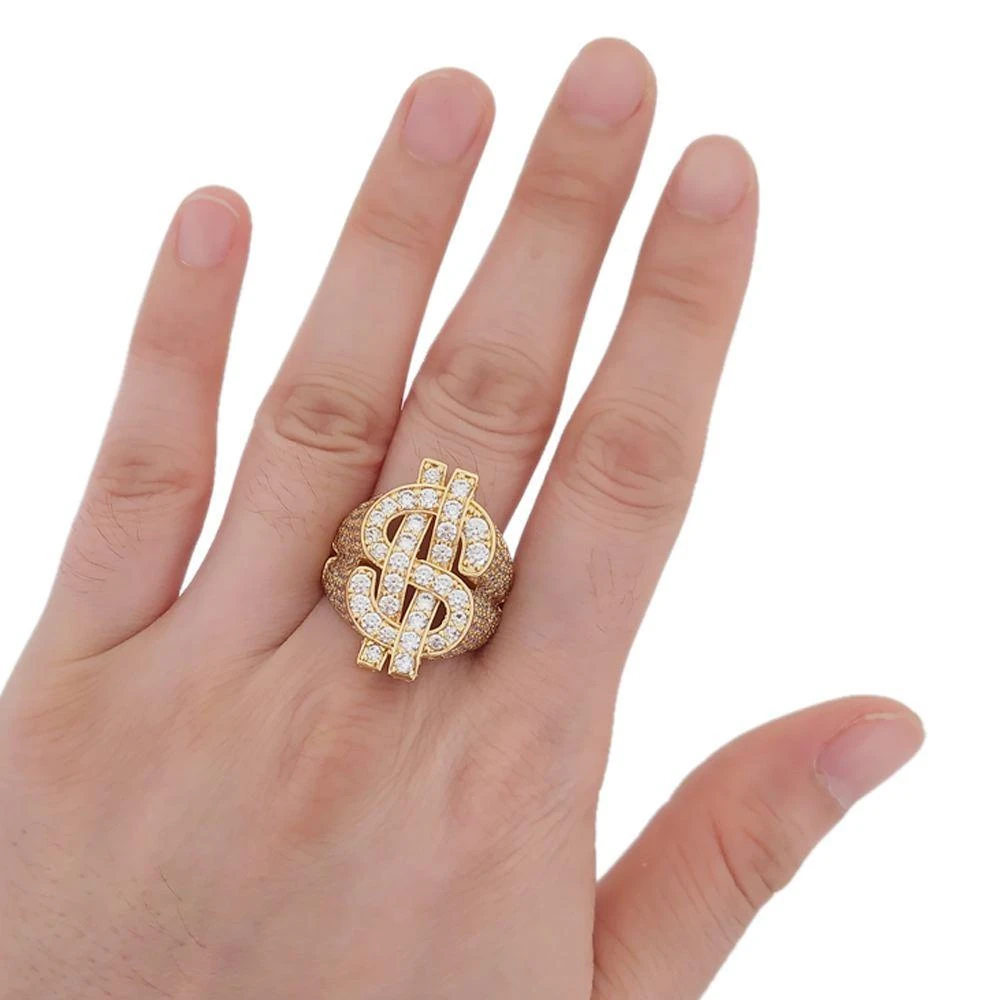 Money Dollar Sign CZ Eternity Band Hip Hop Ring 5 Money Dollar Sign CZ Eternity Band Hip Hop Ring - Image 5