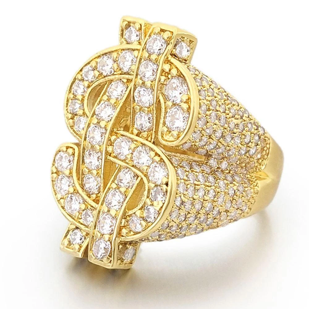 Money Dollar Sign CZ Eternity Band Hip Hop Ring 3 Money Dollar Sign CZ Eternity Band Hip Hop Ring - Image 3