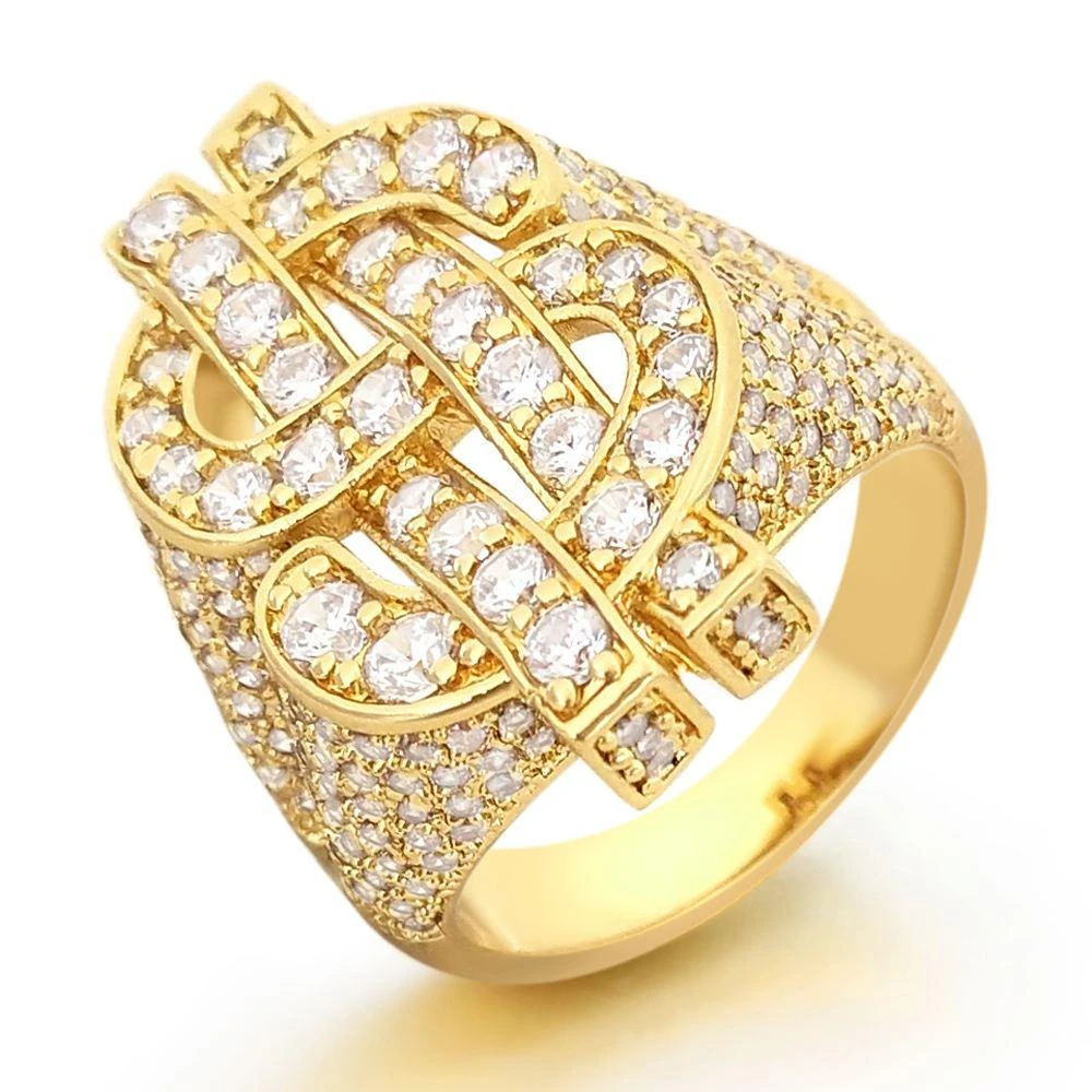 Money Dollar Sign CZ Eternity Band Hip Hop Ring 6 Money Dollar Sign CZ Eternity Band Hip Hop Ring - Image 6