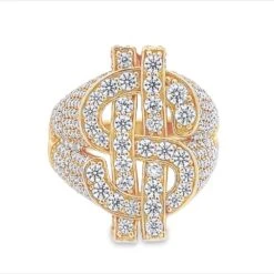 Money Dollar Sign Iced Out VVS Moissanite Ring .925 Sterling Silver -Jewelry Sales Store money dollar sign iced out vvs moissanite ring 925 sterling silver hiphopbling 151961