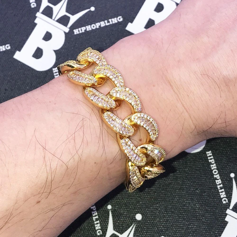 New Baguette Cuban VVS CZ Iced Out Hip Hop Bracelet 3 New Baguette Cuban VVS CZ Iced Out Hip Hop Bracelet - Image 3