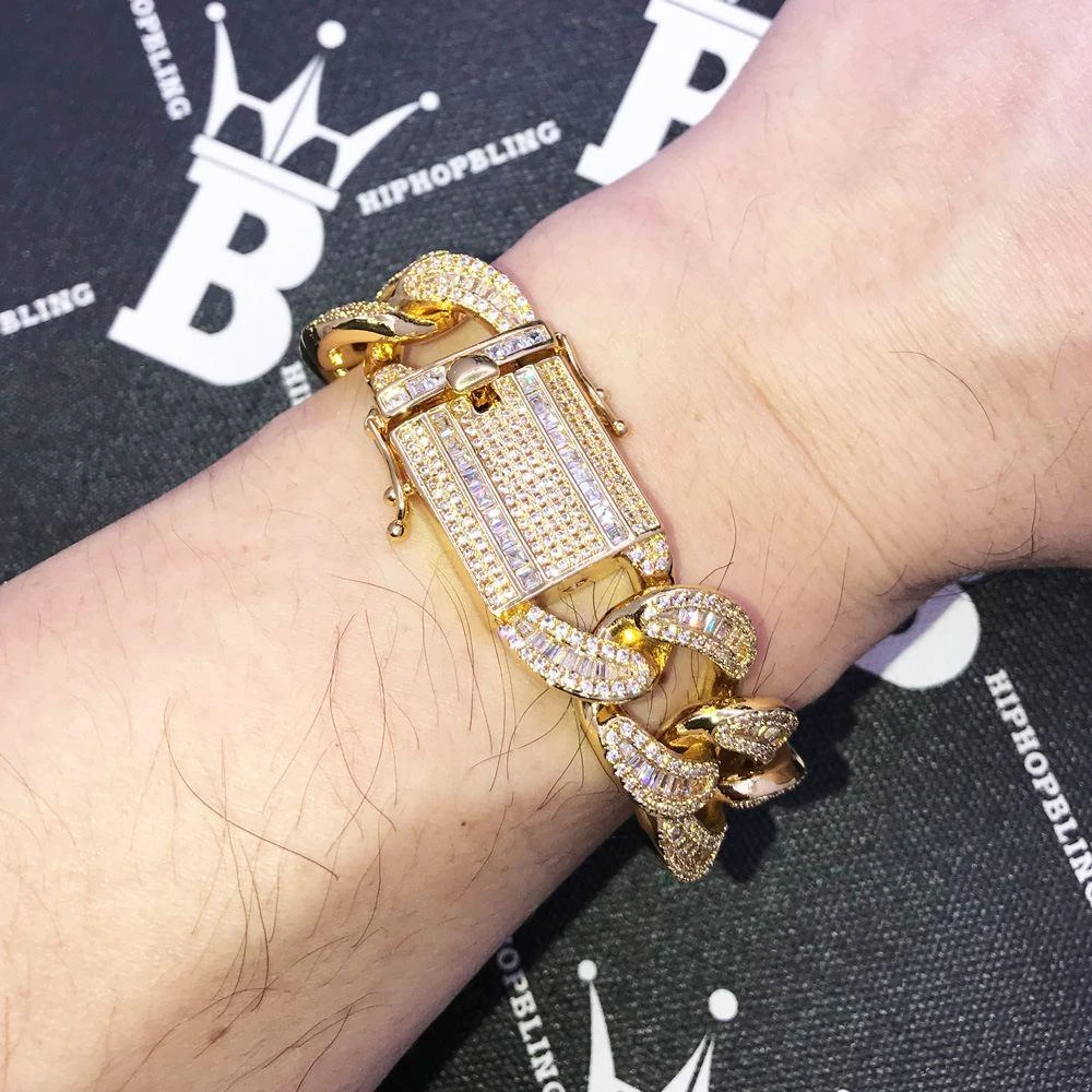 New Baguette Cuban VVS CZ Iced Out Hip Hop Bracelet 2 New Baguette Cuban VVS CZ Iced Out Hip Hop Bracelet - Image 2