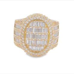 Oval Cocktail Baguette VVS Moissanite Ring .925 Sterling Silver -Jewelry Sales Store oval cocktail baguette vvs moissanite ring 925 sterling silver hiphopbling 815074