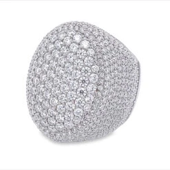 Pave Oval Iced Out VVS Moissanite Ring .925 Sterling Silver