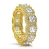 Princess Cluster CZ Eternity Band Hip Hop Ring