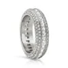 Princess Cut Channel Set Micro Pave Eternity Band Ring In Rhodium