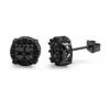 Princess Cut Round Cluster Black CZ Hip Hop Earrings