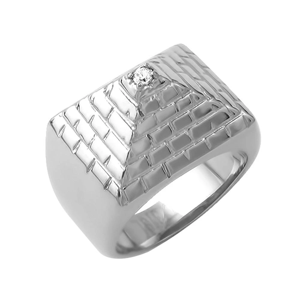 Pyramid Stainless Steel Ring CZ 1 Pyramid Stainless Steel Ring CZ