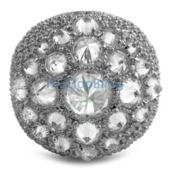 Reverse Set CZ Diamond XL Mens Bling Ring