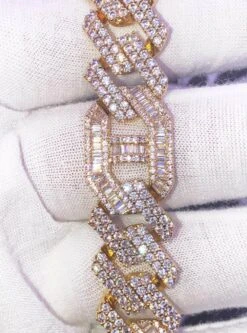 Sharp Baguette Mariner Figaro Iced Out Hip Hop Bracelet -Jewelry Sales Store sharp baguette mariner figaro iced out hip hop bracelet hiphopbling 131437