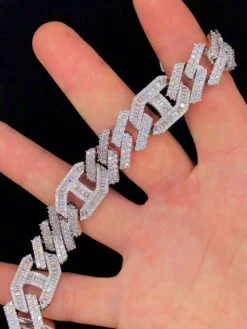 Sharp Baguette Mariner Figaro Iced Out Hip Hop Bracelet -Jewelry Sales Store sharp baguette mariner figaro iced out hip hop bracelet hiphopbling 220283