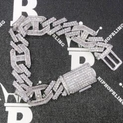 Sharp Baguette Mariner Figaro Iced Out Hip Hop Bracelet -Jewelry Sales Store sharp baguette mariner figaro iced out hip hop bracelet hiphopbling 307464