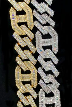 Sharp Baguette Mariner Figaro Iced Out Hip Hop Bracelet -Jewelry Sales Store sharp baguette mariner figaro iced out hip hop bracelet hiphopbling 818013