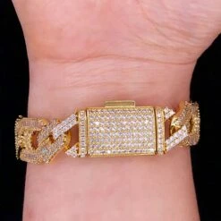 Sharp Baguette Mariner Figaro Iced Out Hip Hop Bracelet -Jewelry Sales Store sharp baguette mariner figaro iced out hip hop bracelet hiphopbling 905860