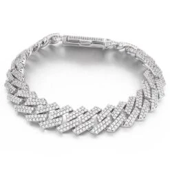 Sharp Cuban 14MM Bling Bling Bracelet -Jewelry Sales Store sharp cuban 14mm bling bling bracelet white gold 7 hiphopbling 695613