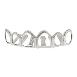 Silver Grillz 6 Outline Teeth Top