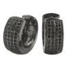 Thick 4 Row Hoops Black CZ Huggie Earrings
