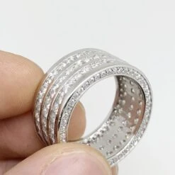Triple Row CZ Eternity Band Bling Bling Ring In Rhodium 6 Triple Row CZ Eternity Band Bling Bling Ring In Rhodium -Jewelry Sales Store triple row cz eternity band bling bling ring in rhodium hiphopbling 131721