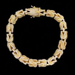 Turkish 3D Link Hip Hop Bling Bling Bracelet -Jewelry Sales Store turkish 3d link hip hop bling bling bracelet yellow gold 7 hiphopbling 120702