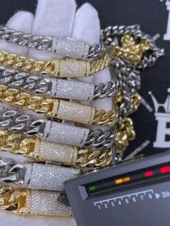 VVS Moissanite Miami Cuban Bracelet Steel / .925 Silver -Jewelry Sales Store vvs moissanite miami cuban bracelet steel 925 silver hiphopbling 120436