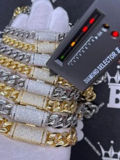 VVS Moissanite Miami Cuban Bracelet Steel / .925 Silver