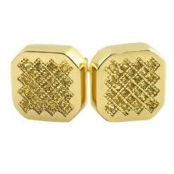 Zig Zag Ice Lemonade CZ Hip Hop Earrings